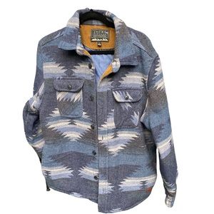 Jachs New York Patterned Pocketed Wool Blend Lined Flannel Jacket Men’s Medium